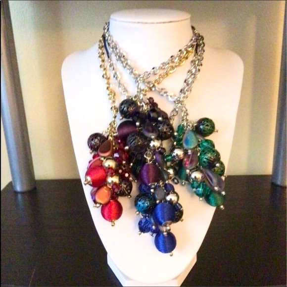 NWfT. Firstmeet. Purple Silver Long Necklace. - Picture 4 of 7